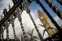 Big Ben behind fence